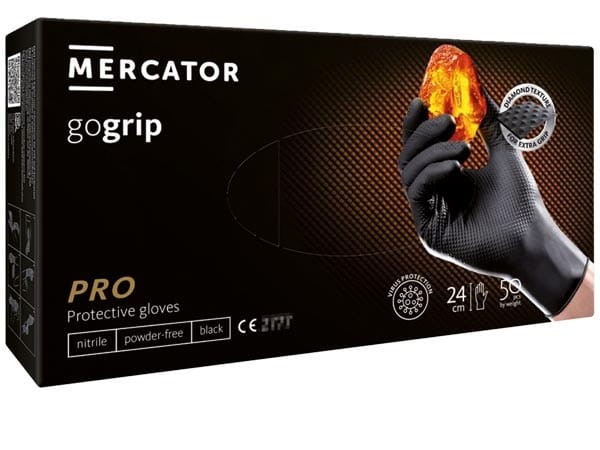 Rękawice nitrylowe Mercator GOGRIP czarne